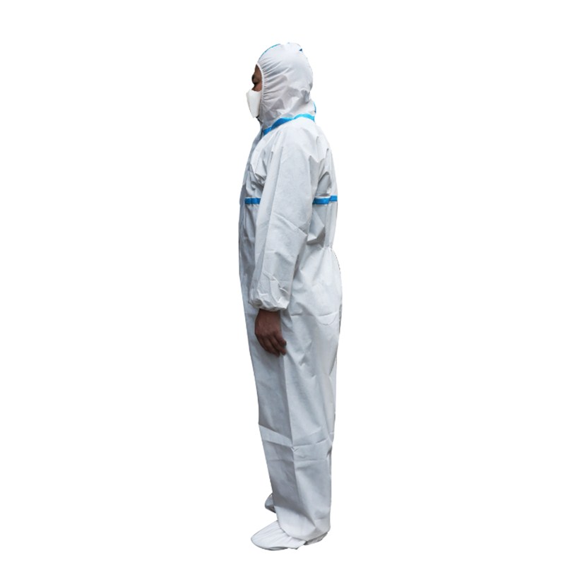 Full body protection chemical disposable nonwoven protective suit